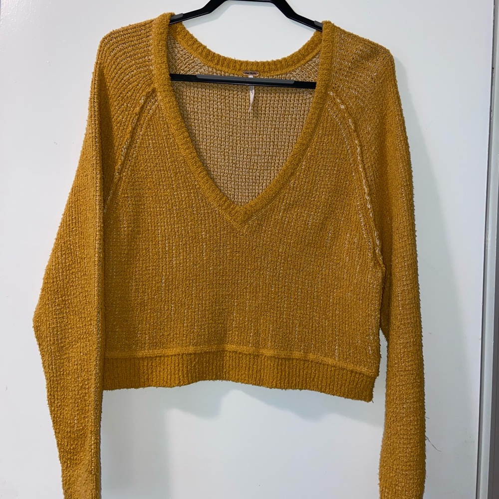 Free People deep v-neck women’s sweater